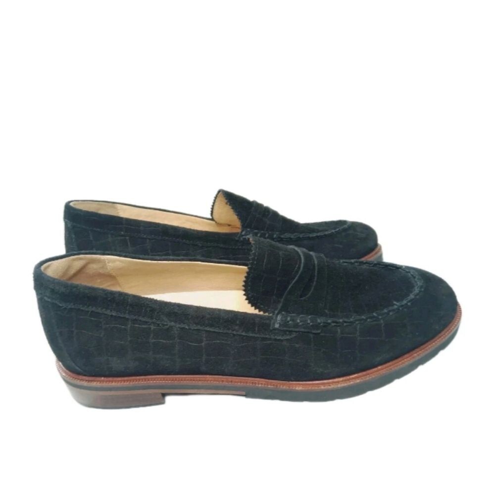 Samuel Hubbard Tailored Traveler Black Croc Suede Shoes Women Size 9.5 MSRP $264 - Picture 4 of 10